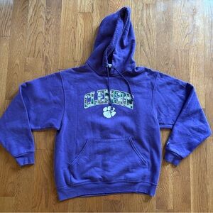 Clemson Tigers Russell Purple Hoodie Sweatshirt With Camo Logo Adult Size Medium